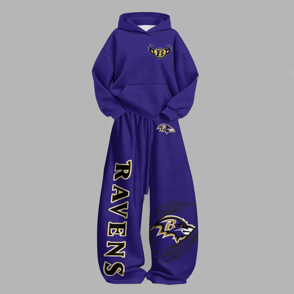 Baltimore Ravens Vintage Plush Hoodie set| NFL