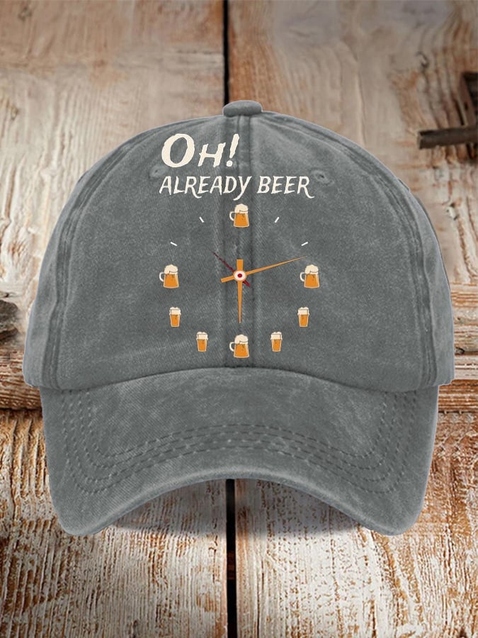 Unisex Oktoberfest Beer Print Printed Washed Distressed Hat