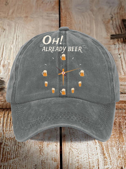 Unisex Oktoberfest Beer Print Printed Washed Distressed Hat