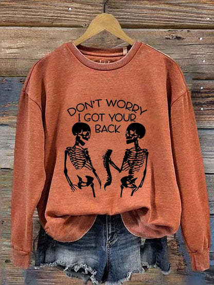 Women's I Got Your Back Skeleton Crew Neck Sweatshirt