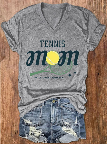 Women's Tennis Mom Print Casual T-Shirt