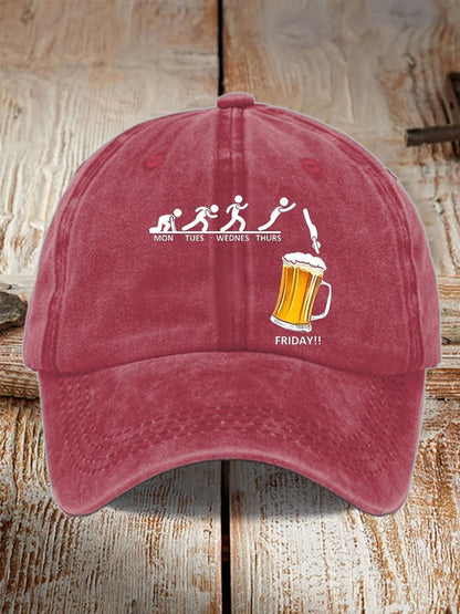 Unisex Oktoberfest Beer Print Printed Washed Distressed Hat