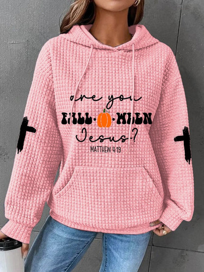 Women's Are You Fall-O-Ween Jesus? Casual Waffle Hoodie