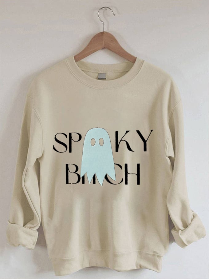 Women's Halloween Spooky B*tch Printed Sweatshirt