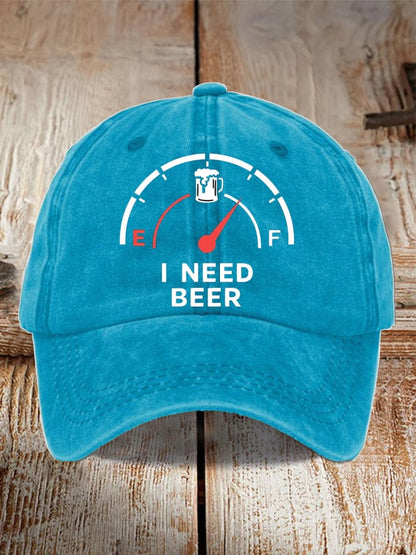 Unisex Oktoberfest Beer Print Printed Washed Distressed Hat