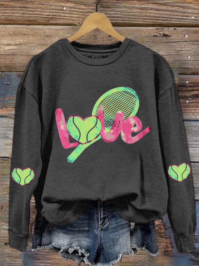 women's love tennis sweatshirt