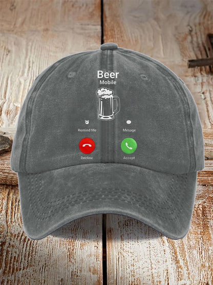 Unisex Oktoberfest Beer Print Printed Washed Distressed Hat