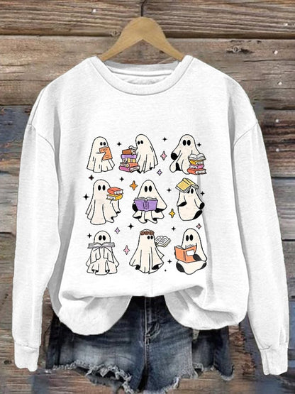 Women's Halloween Print Long Sleeve Sweatshirt