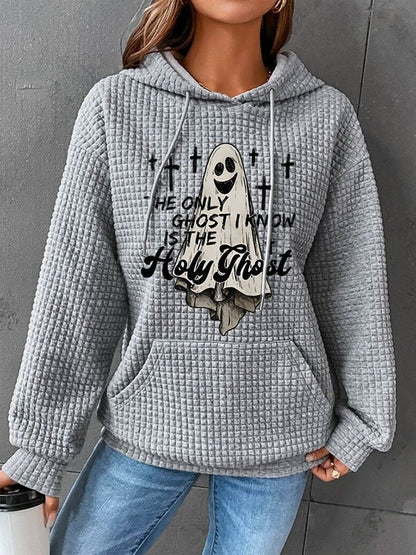 Women's The Only Ghost I Know Is The Holy Ghost Waffle Hoodie