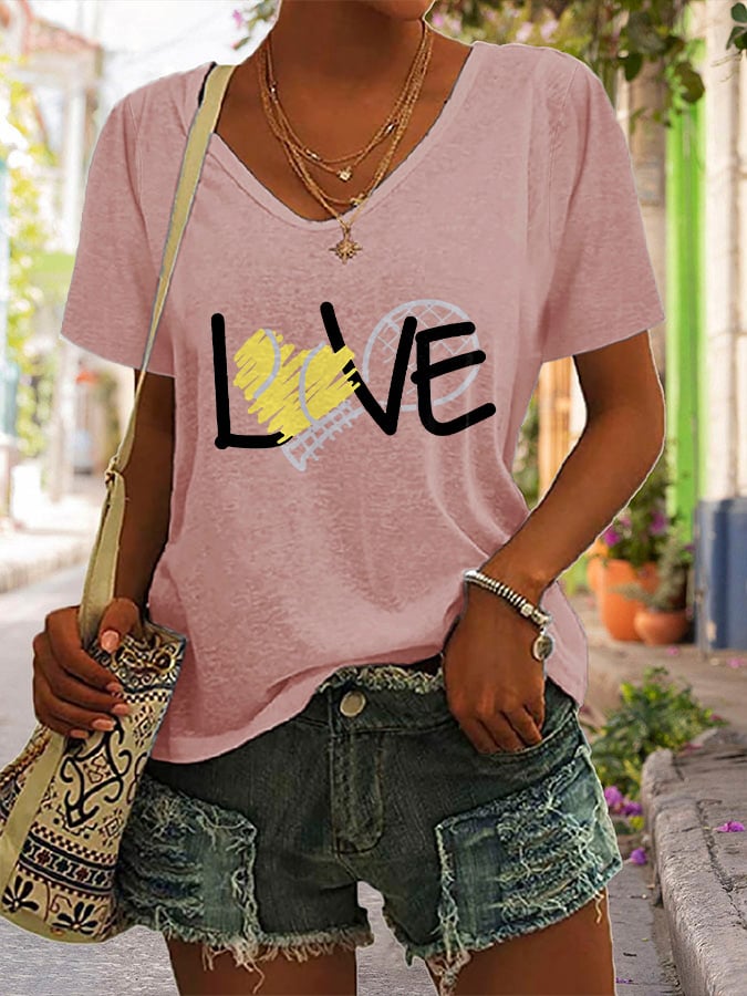 Women's TENNIS Love  Printed Casual T-shirt