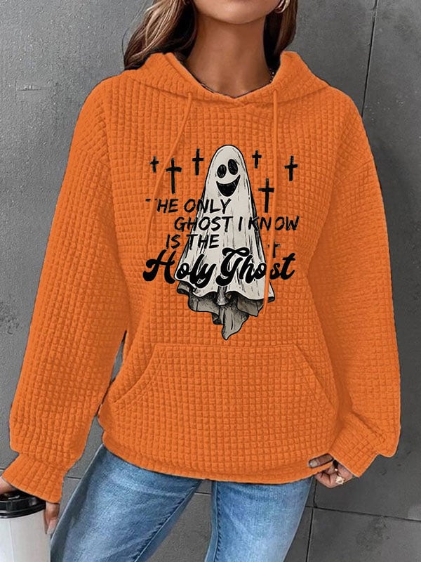 Women's The Only Ghost I Know Is The Holy Ghost Waffle Hoodie