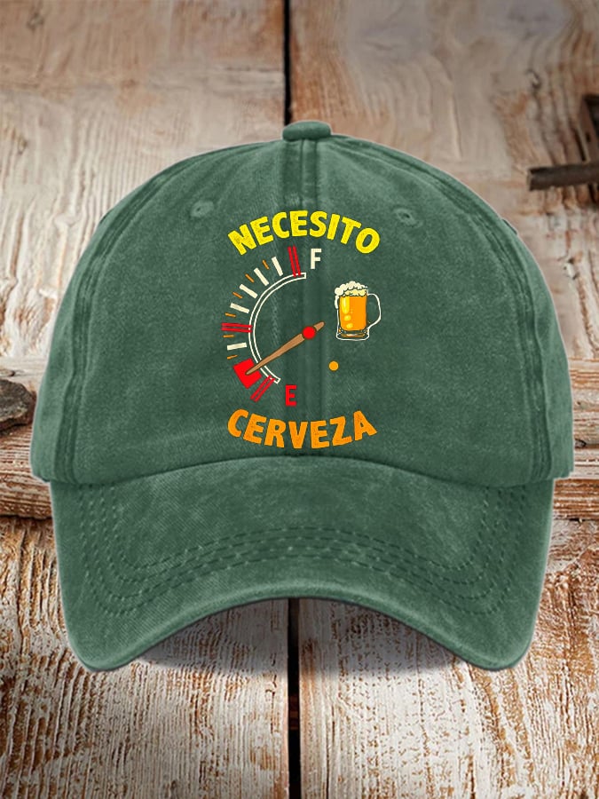 Unisex Oktoberfest Beer Print Printed Washed Distressed Hat