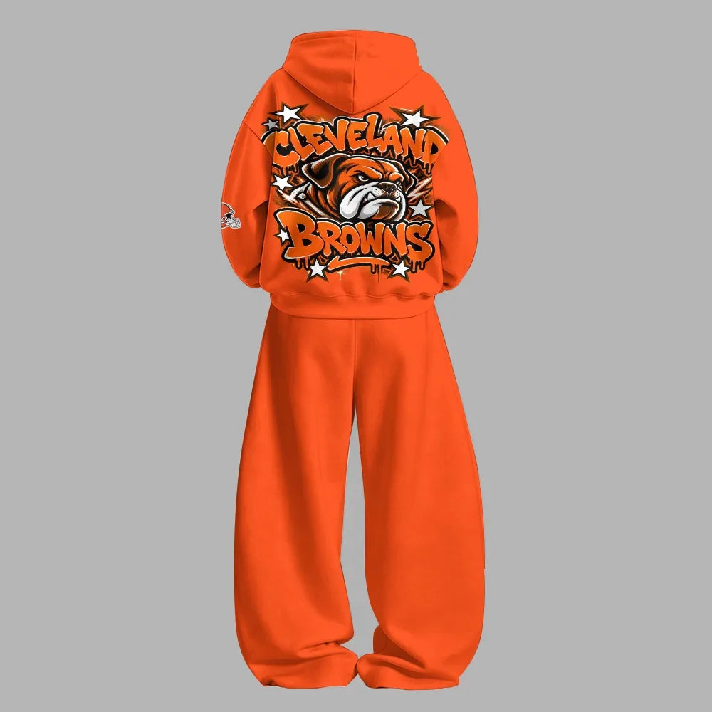 Cleveland Browns Vintage Plush Hoodie set | NFL