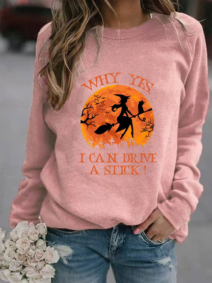 Women's "Why Yes, I Can Drive A Stick!" Printed Casual Sweatshirt