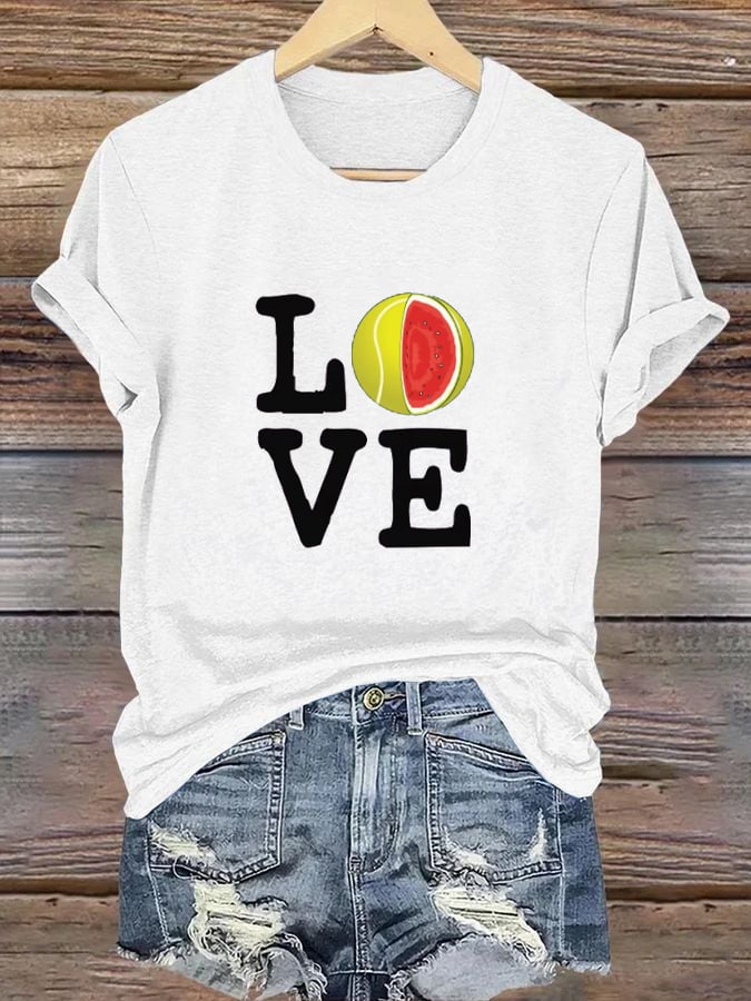 Women's Tennis Print Casual T-Shirt
