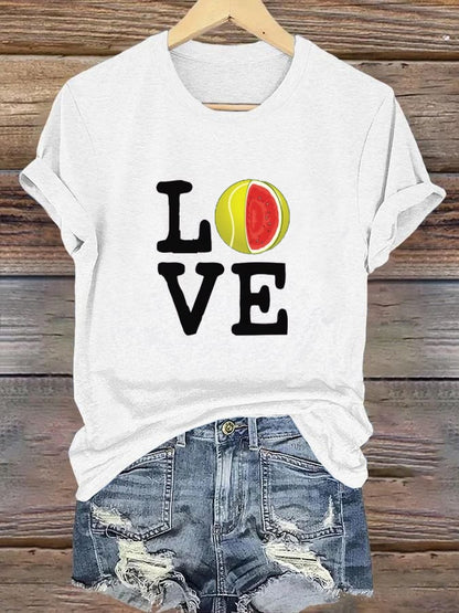 Women's Tennis Print Casual T-Shirt