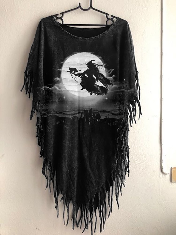 Women's Halloween On The Dark Desert Highway Cool Wind In My Hair Fringed Top