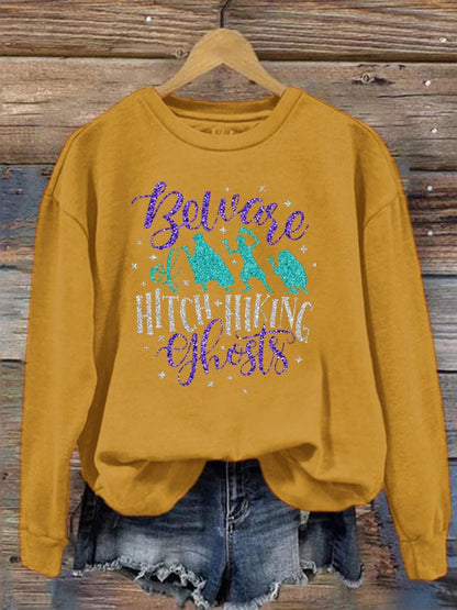 Women's Halloween Ghosts Print Sweatshirt