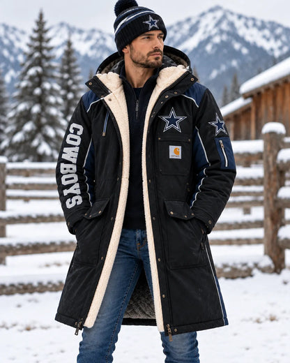 UNISEX DALLAS COWBOYS WINTER SHERPA LINED HOODED PARKA JACKET