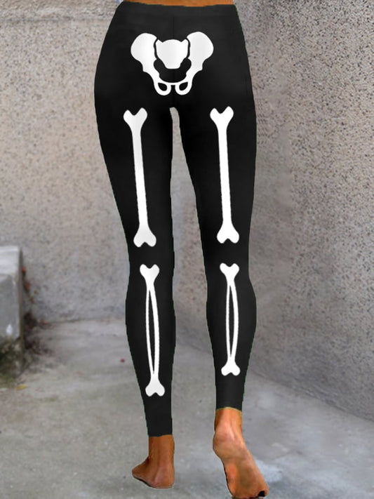 Women's Halloween Skeleton Print Leggings