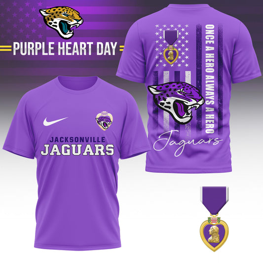 Jacksonville Jaguars | Premium NFL Premium National Purple Heart Day 3D Shirt HI